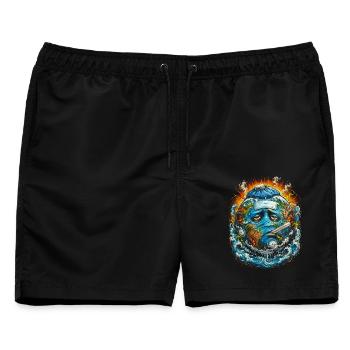 Klimawandel Globale Erwärmung Umweltschutz - Männer Badeshorts - Schwarz - Vorne - AI Model Male 178 light (178cm)