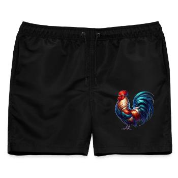 Hahn - Männer Badeshorts - Schwarz - Vorne - AI Model Male 178 light (178cm)