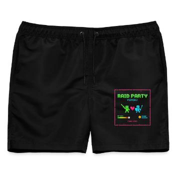 FINAL ENDBOSS – Raid Party Edition - Männer Badeshorts - Schwarz - Vorne - AI Model Male 178 light (178cm)