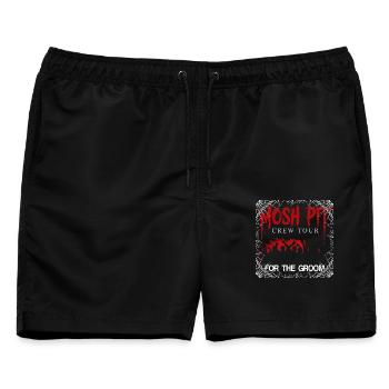 JGA Junggesellenabschied Final Riff Team - Männer Badeshorts - Schwarz - Vorne - AI Model Male 178 light (178cm)