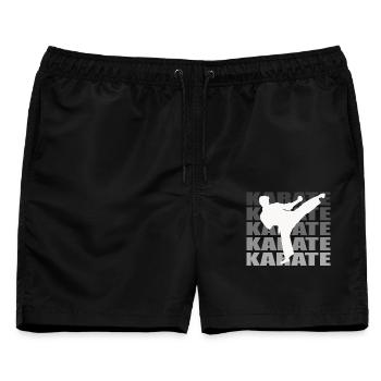 Karate - Männer Badeshorts - Schwarz - Vorne - AI Model Male 178 light (178cm)