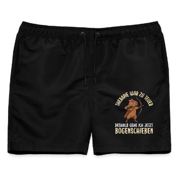 Bogenschießen Weil Therapie zu Teuer War - Männer Badeshorts - Schwarz - Vorne - AI Model Male 178 light (178cm)