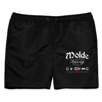 Molde Norwegen Streetwear Reise Souvenir - Männer Badeshorts - Schwarz - Vorne - AI Model Male 178 light (178cm)