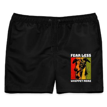 Whippet Windhund - Männer Badeshorts - Schwarz - Vorne - AI Model Male 178 light (178cm)