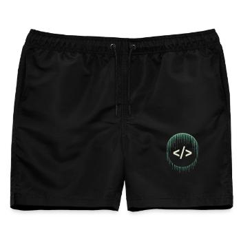 Programmierer – Coding Entwickler & Informatiker - Männer Badeshorts - Schwarz - Vorne - AI Model Male 178 light (178cm)