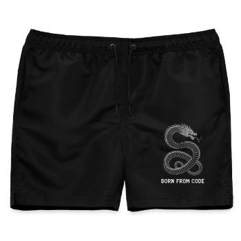 Programmierer – Coding Entwickler & Informatiker - Männer Badeshorts - Schwarz - Vorne - AI Model Male 178 light (178cm)
