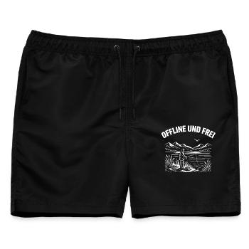 Offline und Frei - Männer Badeshorts - Schwarz - Vorne - AI Model Male 178 light (178cm)