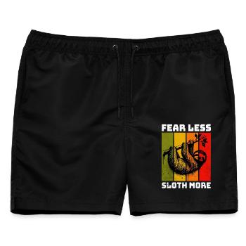 Sloth Faultier - Männer Badeshorts - Schwarz - Vorne - AI Model Male 178 light (178cm)