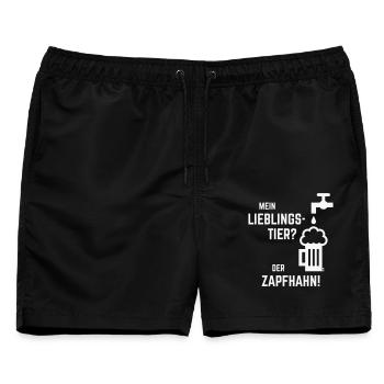 Mein Lieblingstier? Der Zapfhahn! (Bier / White) - Männer Badeshorts - Schwarz - Vorne - AI Model Male 178 light (178cm)