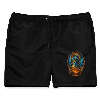 Glasbläser Stained Glass Drache - Männer Badeshorts - Schwarz - Vorne - AI Model Male 178 light (178cm)
