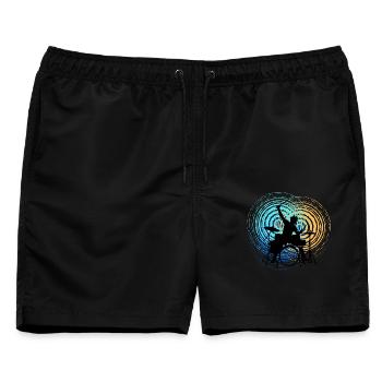Schlagzeuger Retro Trommler Trommeln Trommeln Trommeln - Männer Badeshorts - Schwarz - Vorne - AI Model Male 178 light (178cm)
