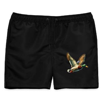 Stockente Mallard Duck - Männer Badeshorts - Schwarz - Vorne - AI Model Male 178 light (178cm)