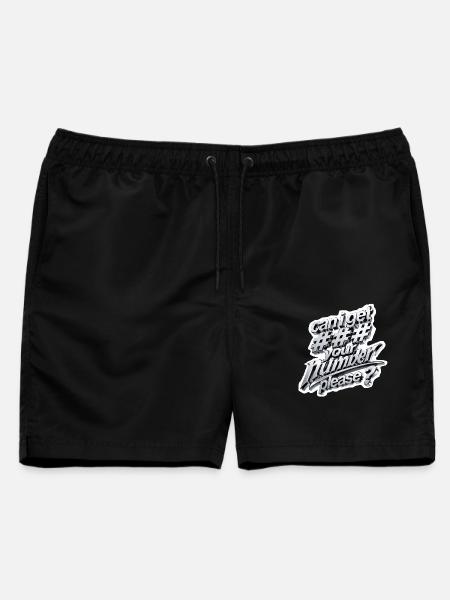 Caniget Nummernbitte 3D Metall - Männer Badeshorts - Schwarz