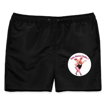 Lets Dance Babe Pig Tanzfigur - Männer Badeshorts - Schwarz - Vorne - AI Model Male 178 light (178cm)