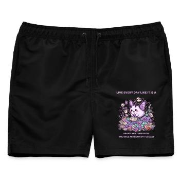 Brandneue Obsession bis Dienstag aufgegeben - Männer Badeshorts - Schwarz - Vorne - AI Model Male 178 light (178cm)