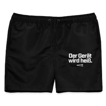 Der Gerät wird heiß BBQ Grillzange Grillmeister - Männer Badeshorts - Schwarz - Vorne - AI Model Male 178 light (178cm)