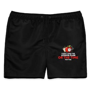 Keine Zeit für Unterrichtsplan, Apple Clock - Männer Badeshorts - Schwarz - Vorne - AI Model Male 178 light (178cm)