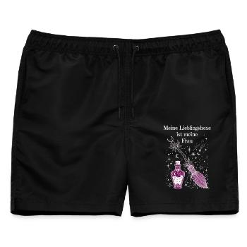 Lieblingshexe Zaubertrank Hexenbesen - Männer Badeshorts - Schwarz - Vorne - AI Model Male 178 light (178cm)