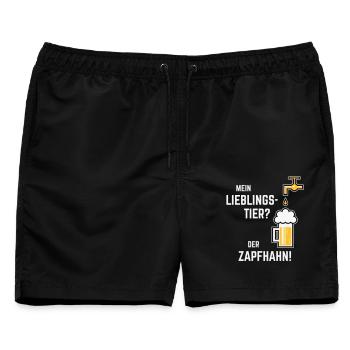Mein Lieblingstier? Der Zapfhahn! (Bier / 3C) - Männer Badeshorts - Schwarz - Vorne - AI Model Male 178 light (178cm)