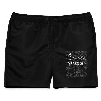 17. Geburtstag Analysis Mathe-Nerd Witzig - Männer Badeshorts - Schwarz - Vorne - AI Model Male 178 light (178cm)