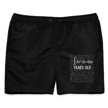 28. Geburtstag Analysis Mathe-Nerd Lustig - Männer Badeshorts - Schwarz - Vorne - AI Model Male 178 light (178cm)