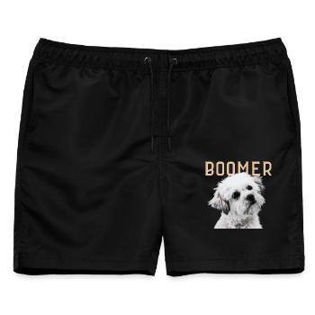 Boomer Dog Vintage - Männer Badeshorts - Schwarz - Vorne - AI Model Male 178 light (178cm)