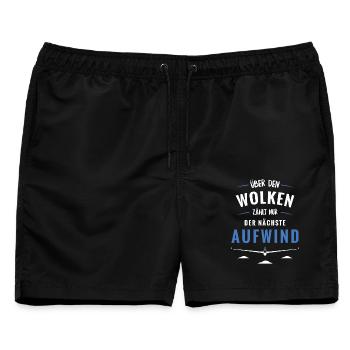 Über den Wolken zählt Aufwind - Männer Badeshorts - Schwarz - Vorne - AI Model Male 178 light (178cm)