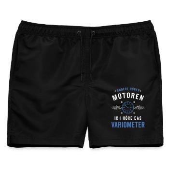 Ich höre das Variometer Segelflug - Männer Badeshorts - Schwarz - Vorne - AI Model Male 178 light (178cm)
