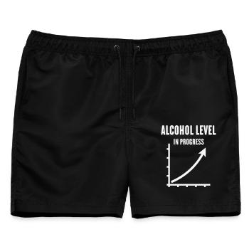 Alcohol Level In Progress (Drinking Team / White) - Männer Badeshorts - Schwarz - Vorne - AI Model Male 178 light (178cm)