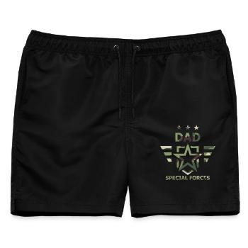 Vater-Spezialeinheiten-Tarn-Militär - Männer Badeshorts - Schwarz - Vorne - AI Model Male 178 light (178cm)