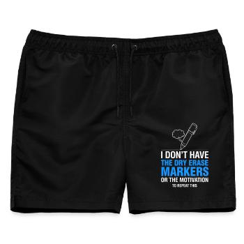 Ich habe kein Whiteboard-Marker-Meme - Männer Badeshorts - Schwarz - Vorne - AI Model Male 178 light (178cm)