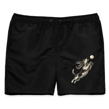 Basset Hound Dog Rasse Baseball - Männer Badeshorts - Schwarz - Vorne - AI Model Male 178 light (178cm)