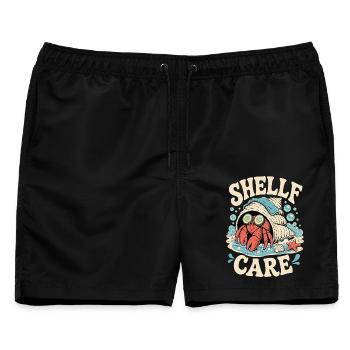 Shelf Care – Wellness Einsiedlerkrebs - Männer Badeshorts - Schwarz - Vorne - AI Model Male 178 light (178cm)