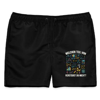 Mathe Spruch Welchen Teil Verstehst Du Nicht? - Männer Badeshorts - Schwarz - Vorne - AI Model Male 178 light (178cm)