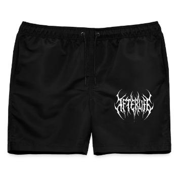 Aggressiver Jenseits Dornen Metal Schriftzug  - Männer Badeshorts - Schwarz - Vorne - AI Model Male 178 light (178cm)