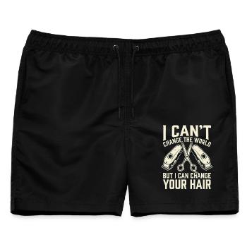 Ich kann deine Haare ändern - Männer Badeshorts - Schwarz - Vorne - AI Model Male 178 light (178cm)