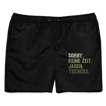 Sorry Keine zeit Jagen Tschüss Jagen Jäger Jagd - Männer Badeshorts - Schwarz - Vorne - AI Model Male 178 light (178cm)
