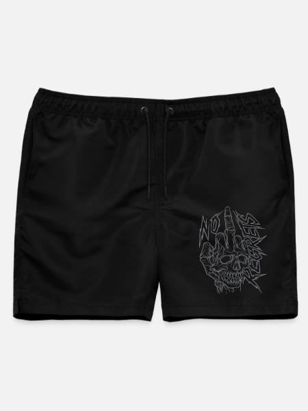 Keine Reue Mittelfinger Biker - Männer Badeshorts - Schwarz