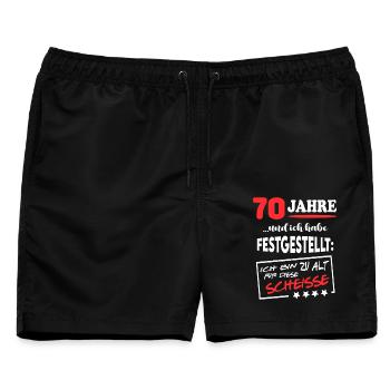 70 Jahre Zu alt für den Mist Geburtstag - Männer Badeshorts - Schwarz - Vorne - AI Model Male 178 light (178cm)