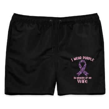 Monat des Überdosisbewusstseins Unterstützungsfrau - Männer Badeshorts - Schwarz - Vorne - AI Model Male 178 light (178cm)