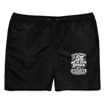 Ich wollte, dass SIE die Decke bringen - Männer Badeshorts - Schwarz - Vorne - AI Model Male 178 light (178cm)
