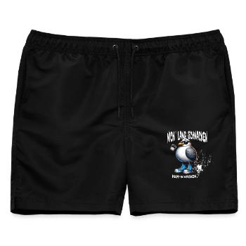 Nicht lang schnacken Kopp in Nacken - Männer Badeshorts - Schwarz - Vorne - AI Model Male 178 light (178cm)