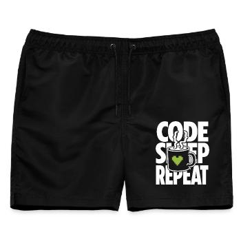 Pixelherz für Gamer und IT Nerds - Männer Badeshorts - Schwarz - Vorne - AI Model Male 178 light (178cm)