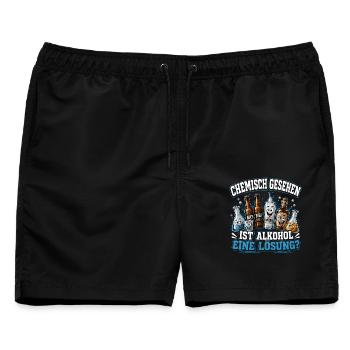 Chemische Lösung: Alkohol Witz - Männer Badeshorts - Schwarz - Vorne - AI Model Male 178 light (178cm)