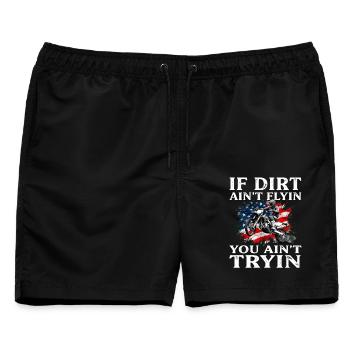 Wenn Dirt nicht Flyin ist, probierst du das MX Dirt Bike auch nicht - Männer Badeshorts - Schwarz - Vorne - AI Model Male 178 light (178cm)