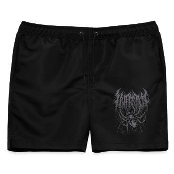 Befallen Horror Grunge Spinne  - Männer Badeshorts - Schwarz - Vorne - AI Model Male 178 light (178cm)