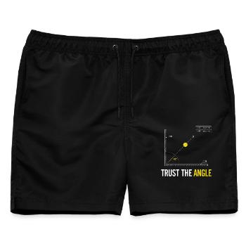 Trust the Angle Padel Tennis - Weiß - Männer Badeshorts - Schwarz - Vorne - AI Model Male 178 light (178cm)