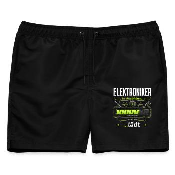 Elektroniker in Ausbildung | System lädt - Männer Badeshorts - Schwarz - Vorne - AI Model Male 178 light (178cm)