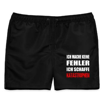 Ich mache keine Fehler Katastrophen - Männer Badeshorts - Schwarz - Vorne - AI Model Male 178 light (178cm)