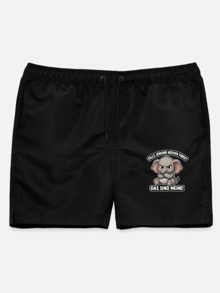 Wütendes Elefantenbaby Spruch - Männer Badeshorts - Schwarz